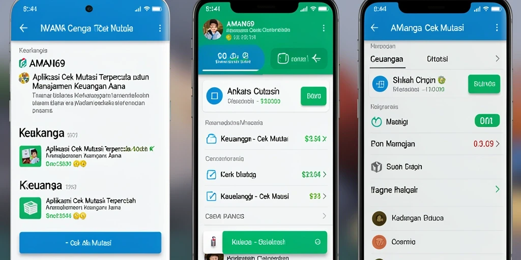 Tampilan antarmuka aplikasi AMAN69 untuk cek mutasi keuangan.