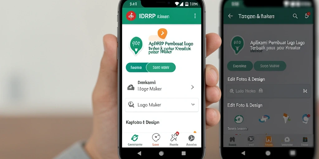 Antarmuka IDRRP dengan berbagai fitur pembuat logo.