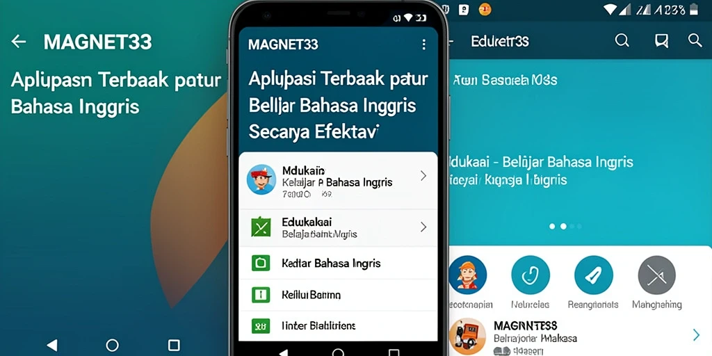 Tampilan antarmuka MAGNET33 yang memudahkan belajar Bahasa Inggris.