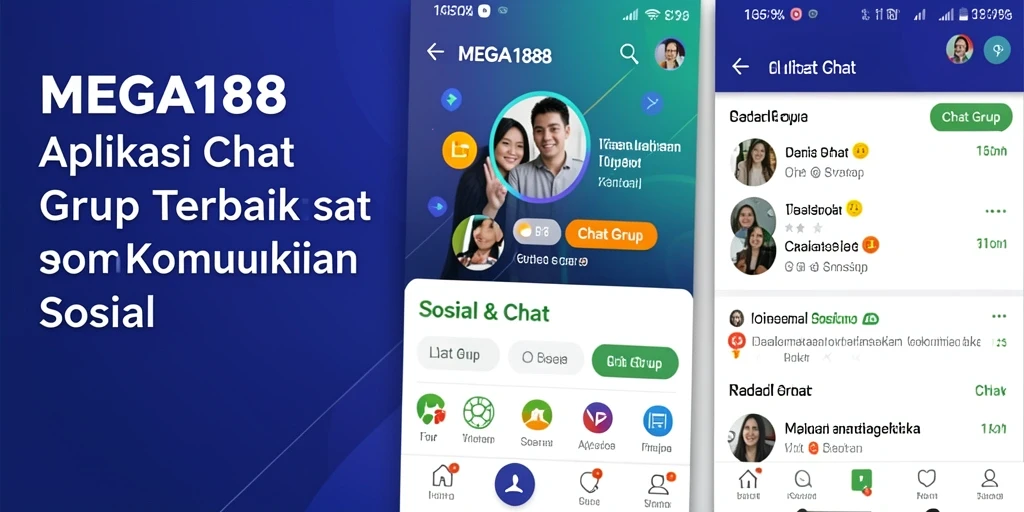 Tampilan antarmuka MEGA188 yang intuitif untuk Chat Grup.