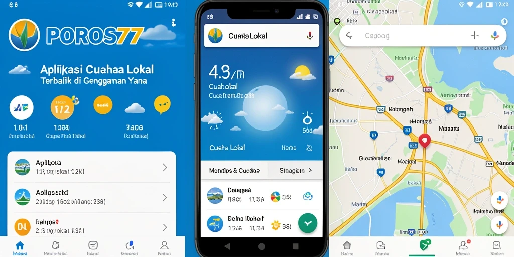 Antarmuka user-friendly POROS77 untuk informasi Cuaca Lokal.