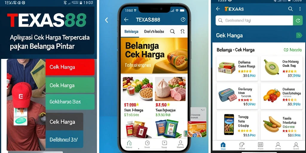 Tampilan antarmuka aplikasi Cek Harga TEXAS88 yang menarik dan fungsional.